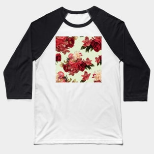 Just Flowers on Pale Green Baseball T-Shirt